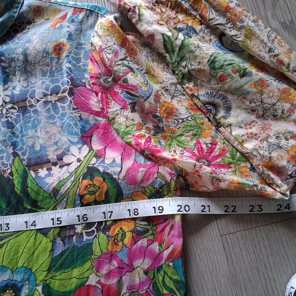 Johnny Was Milla Long Sleeve Floral Patchwork Blouse - Picture 14 of 16
